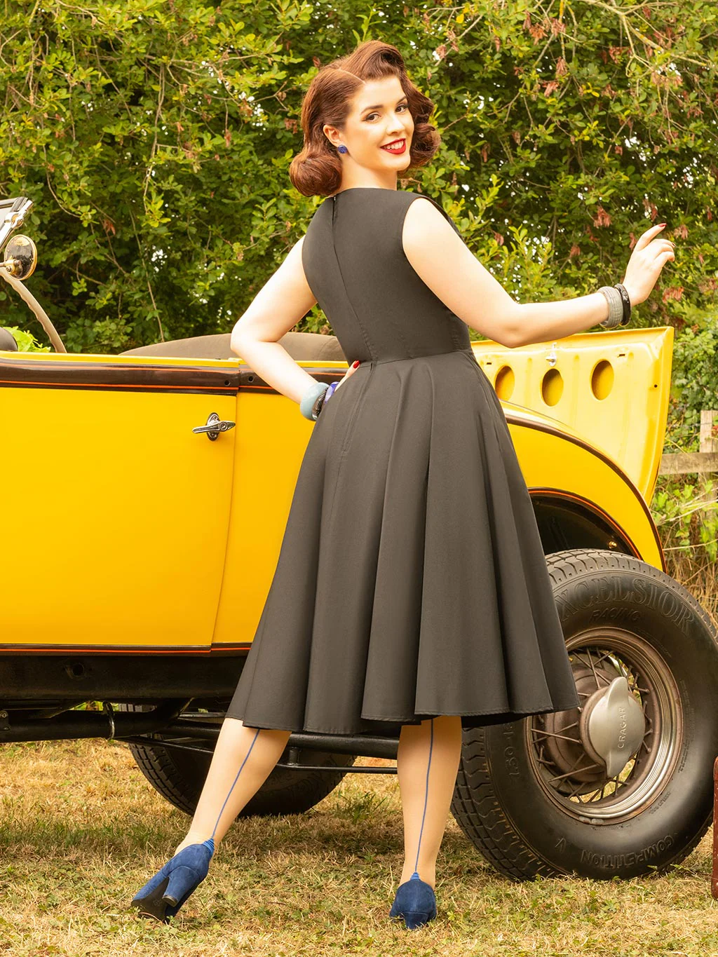Thomasina 1950s Black Dress - Image 3