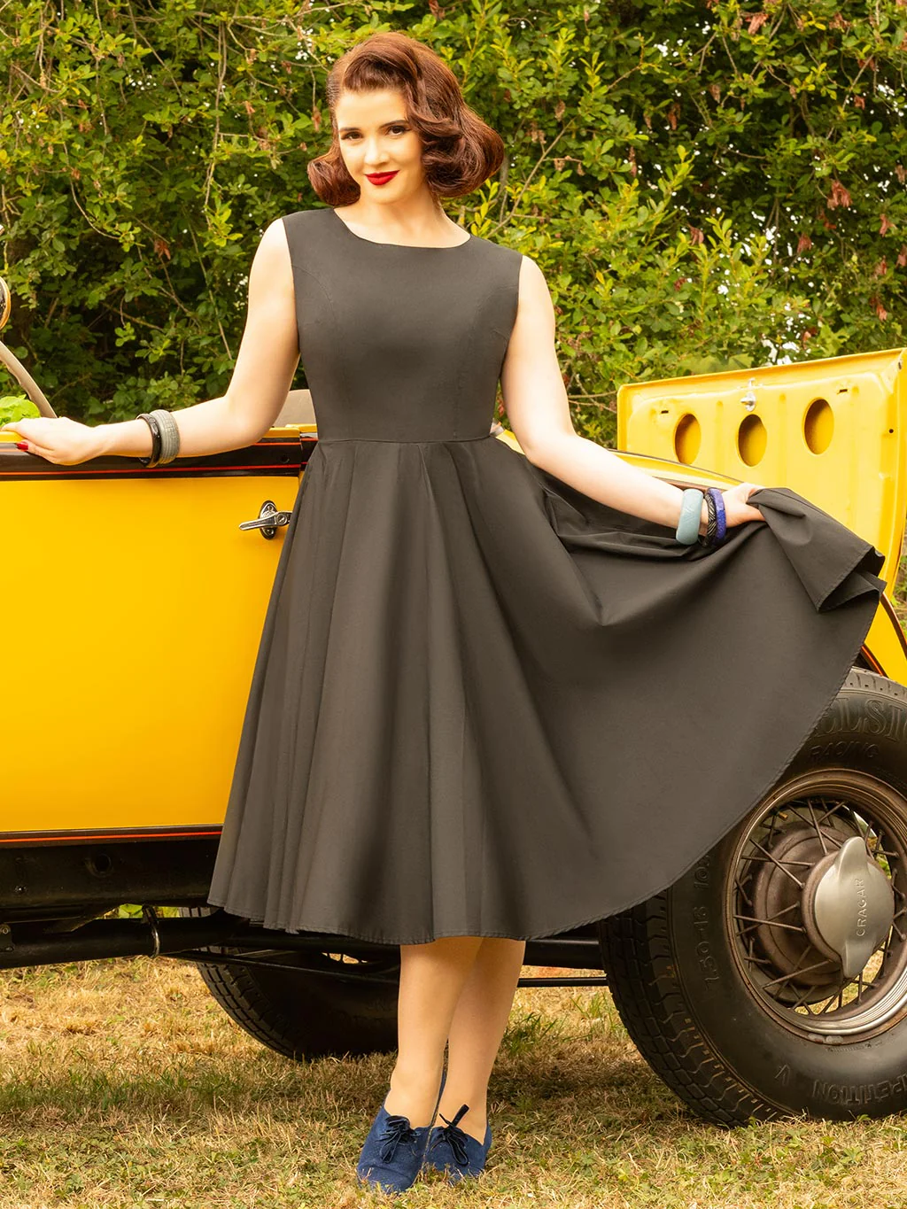 Thomasina 1950s Black Dress - Image 4