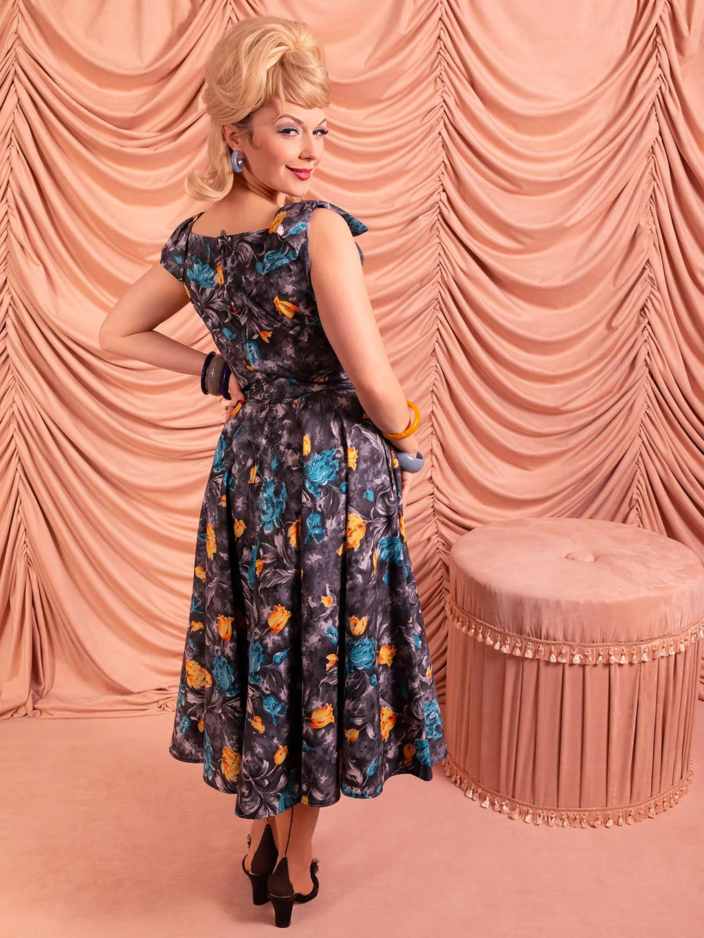 Edwina 1950s Cowl Neck Dress - Image 5