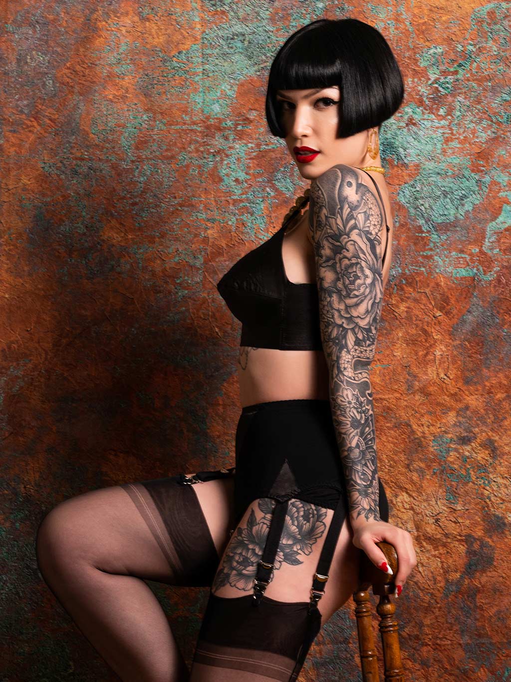 Maitresse Black Suspender Belt L2120 - Image 5