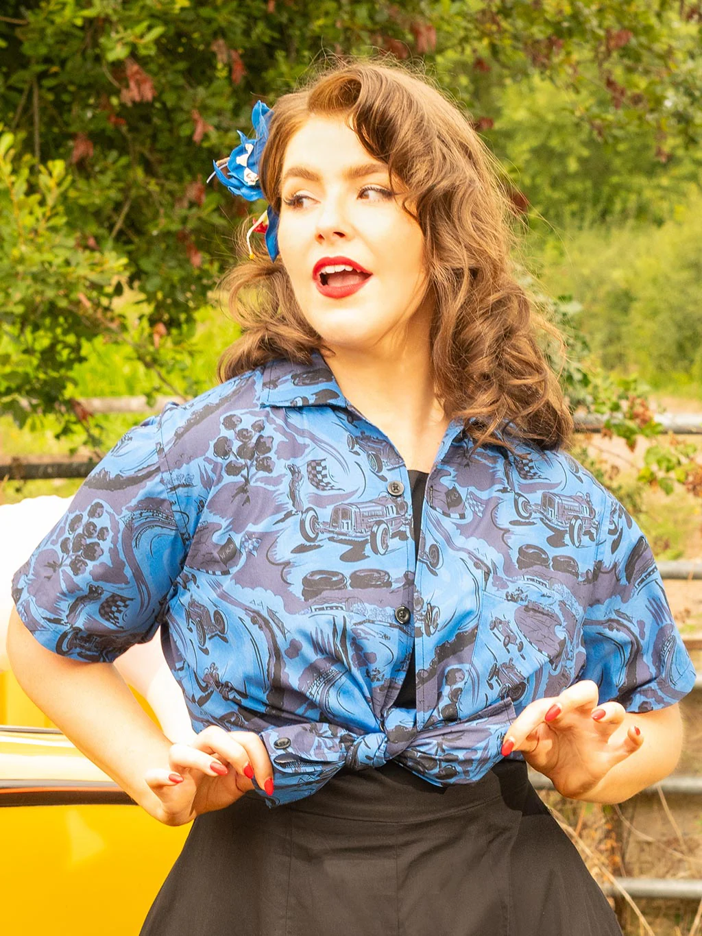 Blue Remus Bowling Shirt - Image 6