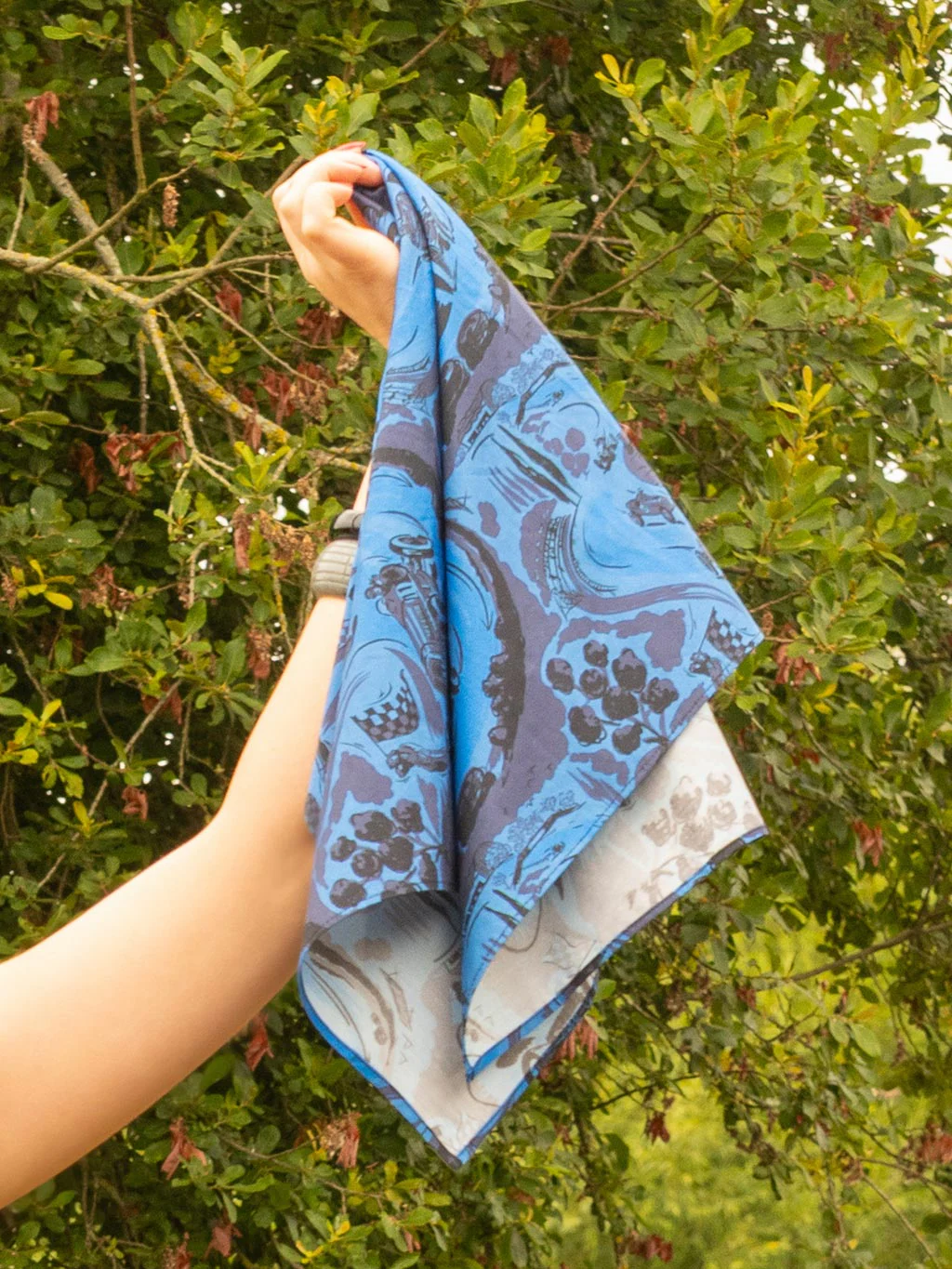 Blue Remus Racetrack Square Scarf - Image 3
