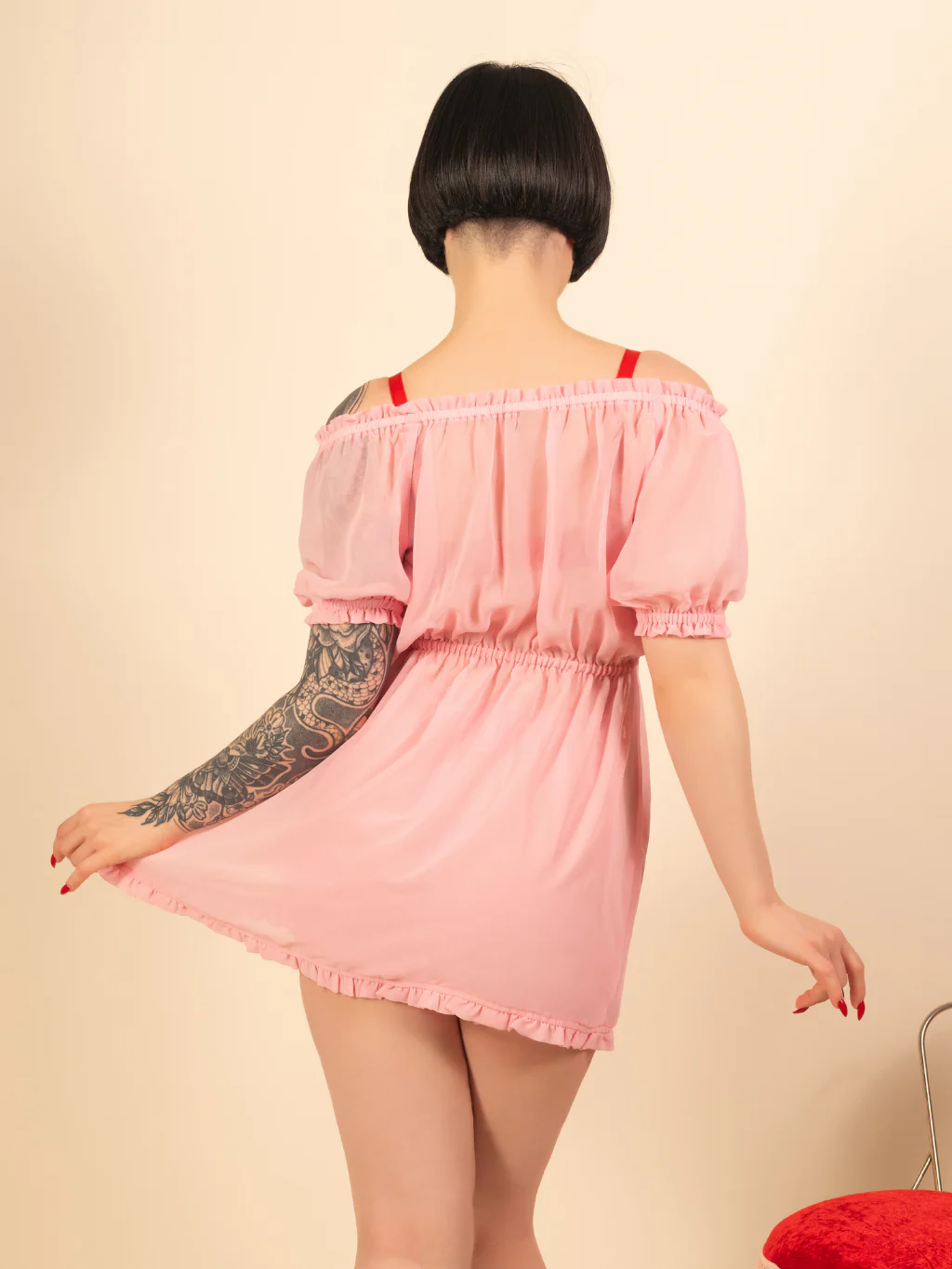 Priscilla Candy Pink Babydoll - Image 3