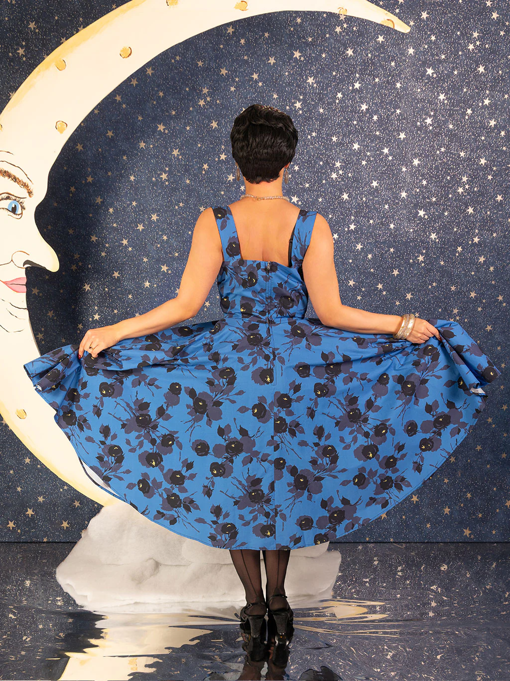 2nd Caroline Blue Circle Skirt Dress - Image 4