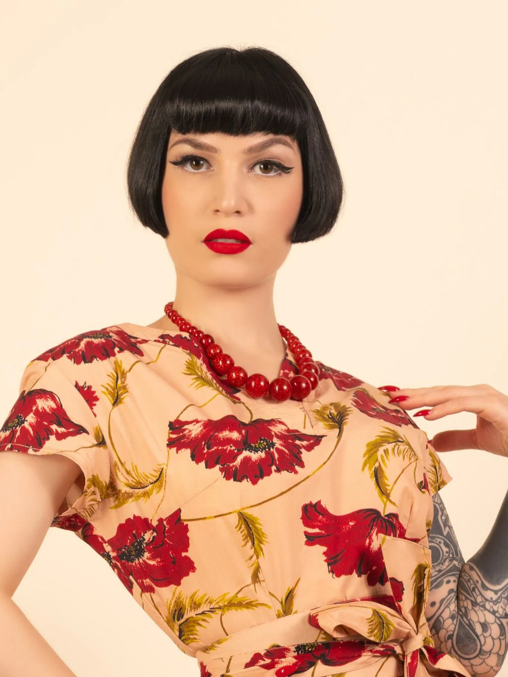 Pagoda Pink 1950s Pleated Dress - Image 5