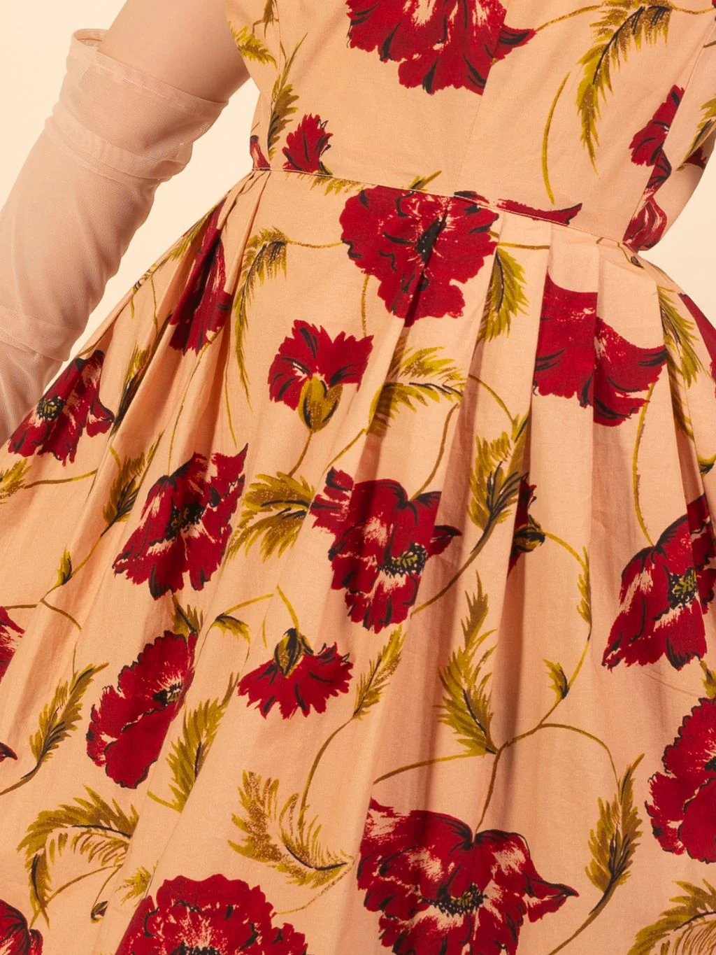 Pagoda Pink 1950s Pleated Dress - Image 6