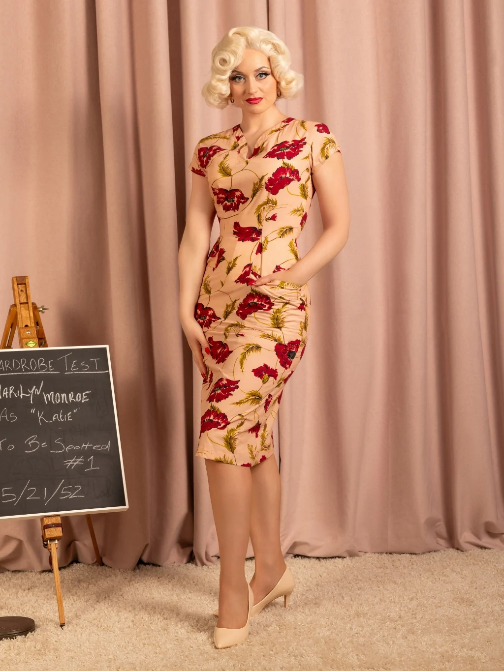 Pagoda Pink 1950s Fitted Dress - Image 5