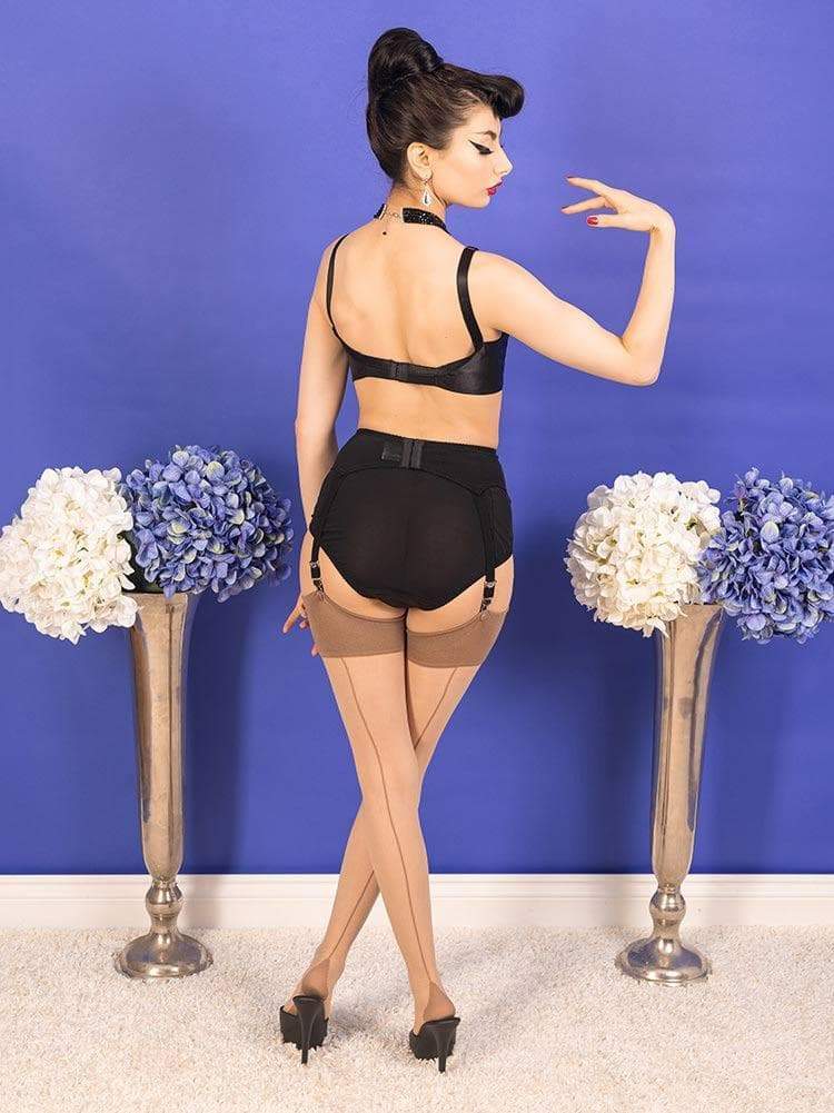 Seamed Stockings Champagne Latte Glamour H2040 - Image 6