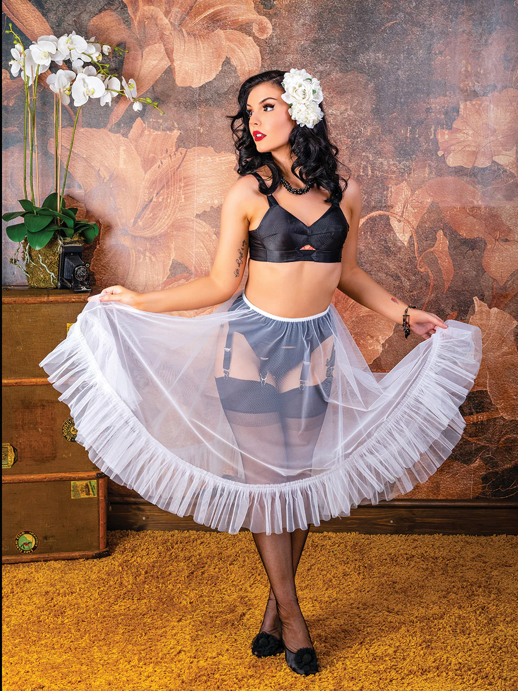 White Frilly Petticoat L8021W - Image 3